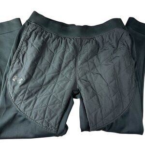 UNDER ARMOUR Black Quilted Front Sweatpants.  Jogger Style Elastic Waist.  XL